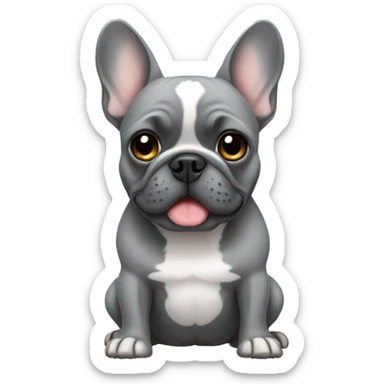Gray french bulldog sticker