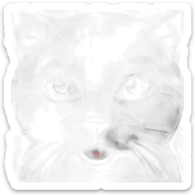 One color solid Gray cat shows his tongue sticker