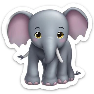 Elefant-Bird-mix sticker