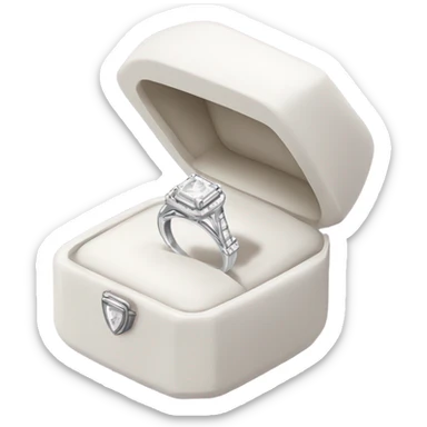 White Engagement ring box  sticker