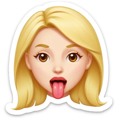 Girl with tongue out winking sticker