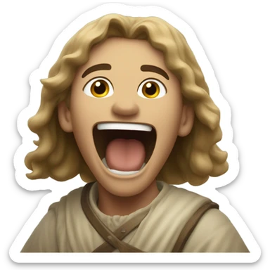 young pilgrims XIII century saying hurrah! sticker