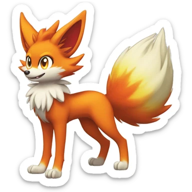  Delphox-Braixen-Fennekin-Fakemon Full body sticker