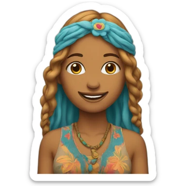 hippie woman happy sticker