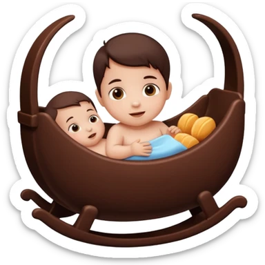 Baby in Chocolate cradle  sticker