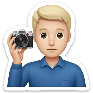 Camera man taking a photo backwards sticker