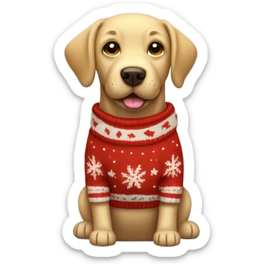 Labrador Retriever dog with Christmas sweater  sticker