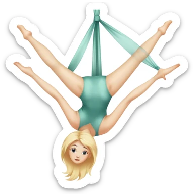 Woman with blond hair doing aerial silks sticker