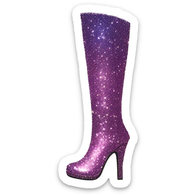Sparkly knee high heeled boots sticker