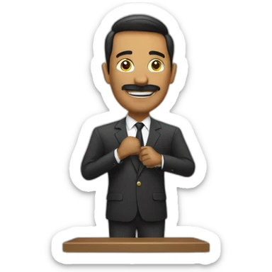 CHIEF GUEST WITH SUIT SPEECH IN THE PODIAM sticker