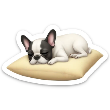 French bulldog sleeping on a pillow sticker