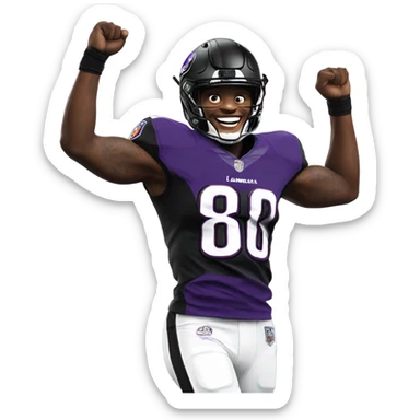 Lamar Jackson celebrating  sticker