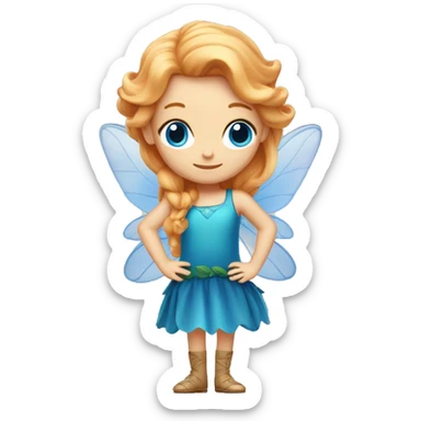 Fairy with strawberry blond hair and blue eyes sticker