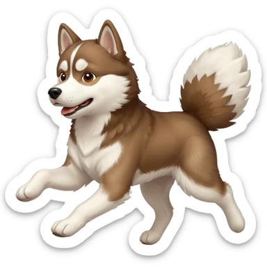a husky dog running towards the left sticker