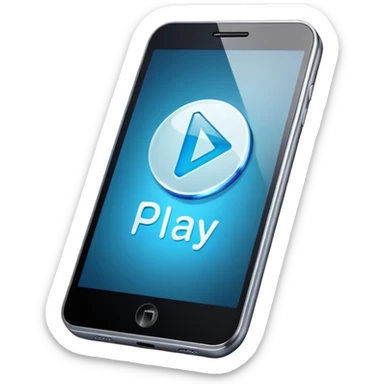 smartphone with a play button and AI letters sticker