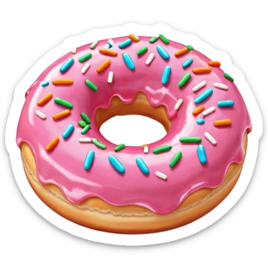 light pink donut sticker