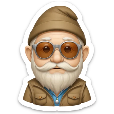 old gnome with sunglasses sticker