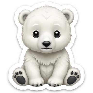 Full body polar bear cub sticker