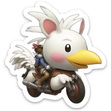 Moogle riding chocobo ff9 sticker