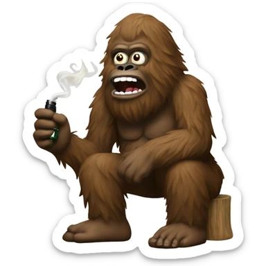 Sasquatch smoking bong  sticker