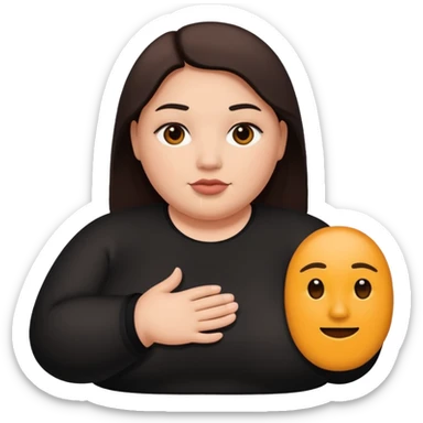 Persona gorda con el simbolo de prohibido  sticker