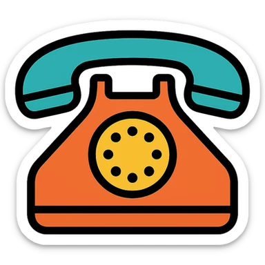 telephone, color outline icon style, subtle color accents and black outlines sticker