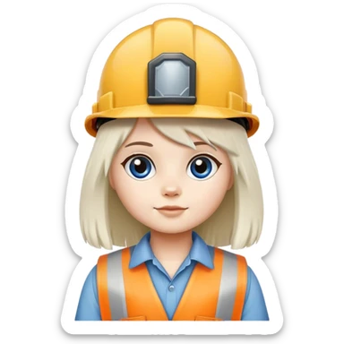 a cute ragdoll wearing a construction hat sticker