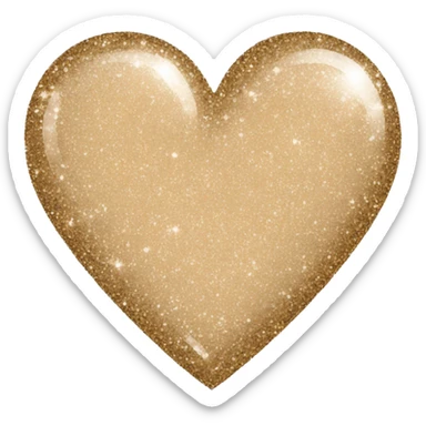 Beige glitter heart sticker