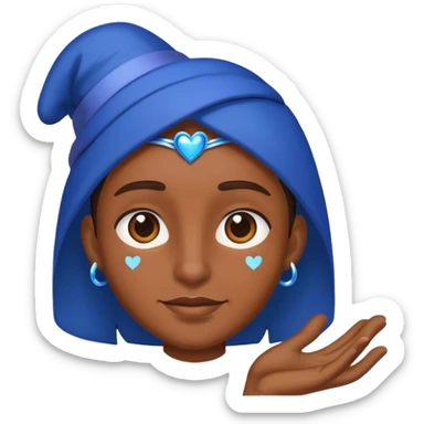 building a brown bridge, blue magic love people sticker