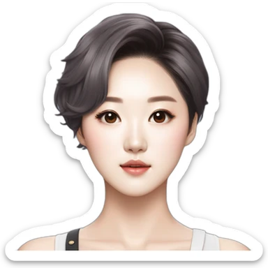 KPOP music group Aespa member Kim Min-jeong in short hair sticker