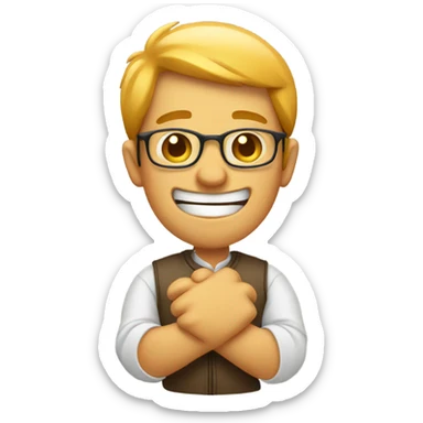 Rubbing hands together while grinning mischievously sticker