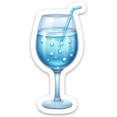 GLASS WITH FIZZ WATER sticker
