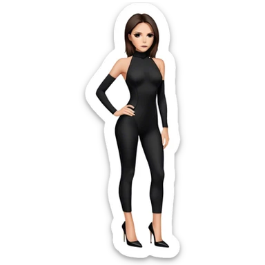 Victoria Beckham black bodysuit wearing black heels sticker