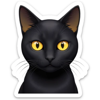 Большой черный кот с желтыми глазами за работой sticker