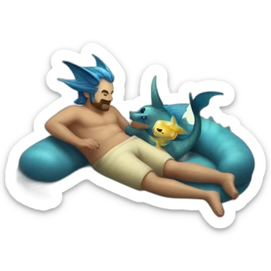 heinsenberg giving a massage to vaporeon sticker