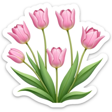Letter with pastel pink tulips  sticker