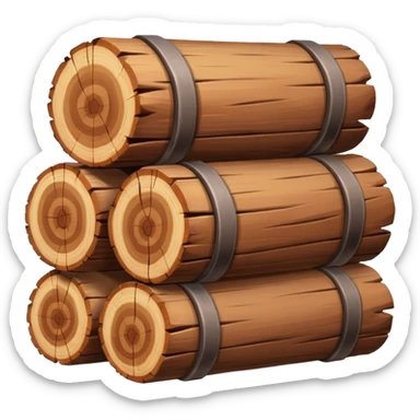 wooden logs sticker