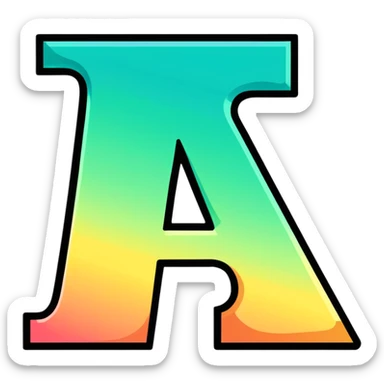 Color-gradient Alphabetical Letter “A” sticker