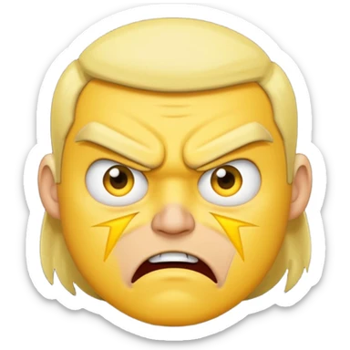 same style as apple emoji generic smilies. this one will be an angry face with 0/5 star ratings in his eyes. leaving an irate review sticker