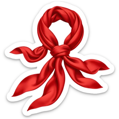 floating red scarf, simple sticker