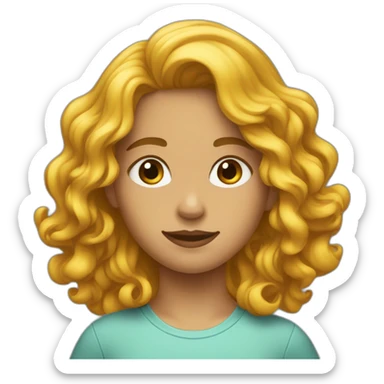 Adolescente cheveux ondulés métissée sticker