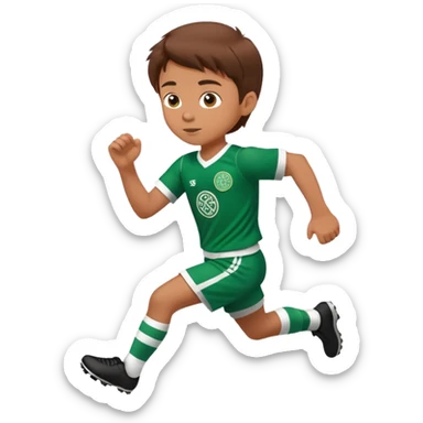 Celtic footballer running 6 years old brown hair boy sticker