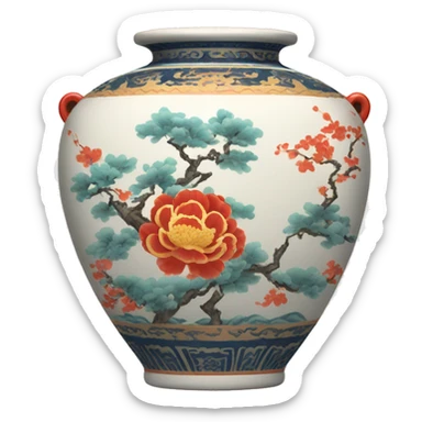 Oriental chinese vase sticker