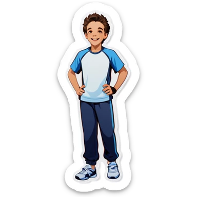 happy boys in sportswear sticker