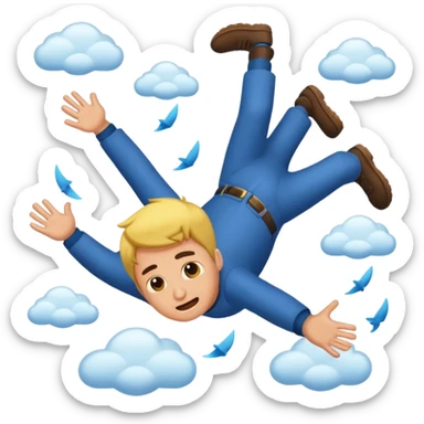 A man falling from the sky sticker