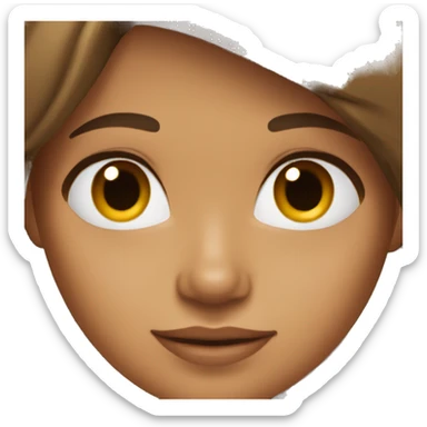 Tan girl with brown hair and brown eyes sticker