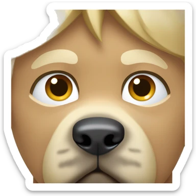 garçon blond yeux bleus  câlin a un malinois sticker