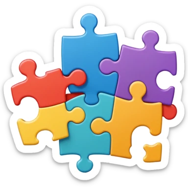 puzzle pieces fitting together sticker