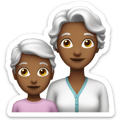 Grandmother with a girl sticker