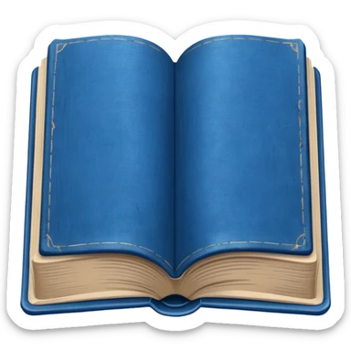 Opened book blue sticker